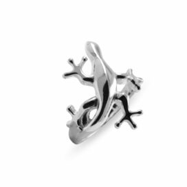 stříbrný prsten ještěrka