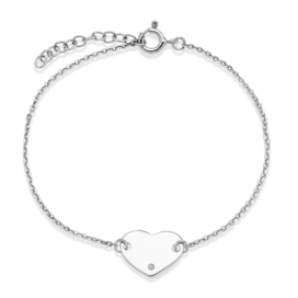 Personalizovaný stříbrný náramek Srdce s kamínkem s možností rytiny šperky jiříček