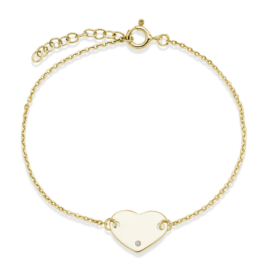 Personalizovaný zlatý náramek Srdce s kamínkem s možností rytiny šperky jiříček