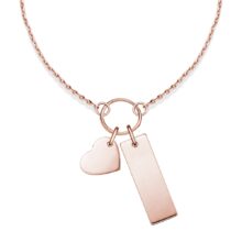 personalizovaný náhrdelník srdíčko destička růžové zlato šperky jiříček
