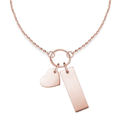 personalizovaný náhrdelník srdíčko destička růžové zlato šperky jiříček