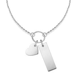 stříbrný personalizovaný náhrdelník srdíčko destička bílé zlato šperky jiříček