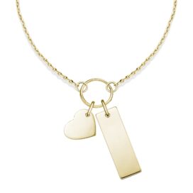 zlatý personalizovaný náhrdelník srdíčko destička žluté zlato šperky jiříček