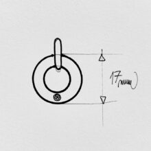 441 710 Personalizovaný stříbrný přívěsek Kruh s kamínkem rozměry