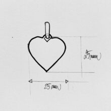 441 574 Personalizovaný stříbrný přívěsek velké Srdce rozměry