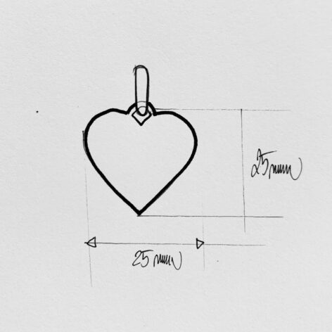 441 574 Personalizovaný stříbrný přívěsek velké Srdce rozměry