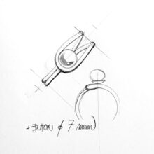 stříbrný prsten s perlou Vivy