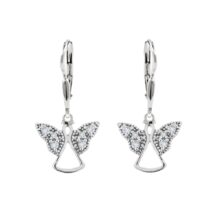 stříbrné náušnice anděl s kamínky šperky jiříček visací