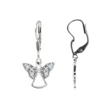 stříbrné náušnice anděl s kamínky visací