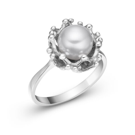 stříbrný prsten s perlou Maud