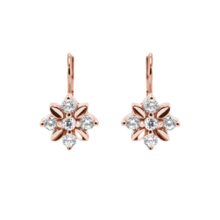 Elsa náušnice se zirkony růžové zlato na klapku šperky jiříček zepředu