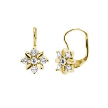 Elsa zlaté náušnice se zirkony na klapku šperky jiříček ze strany