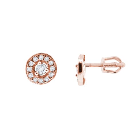 Gabriella náušnice růžové zlato na šroubek šperky jiříček ze strany