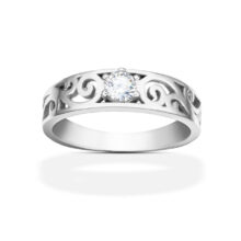 Isabella stříbrný zásnubní prsten bílé zlato šperky jiříček zezhora