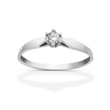 Lily stříbrný zásnubní prsten bílé zlato šperky jiříček zezhora