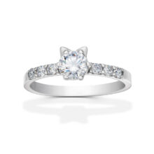 Micio stříbrný zásnubní prsten bílé zlato šperky jiříček zezhora