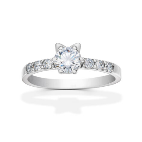 Micio stříbrný zásnubní prsten bílé zlato šperky jiříček zezhora