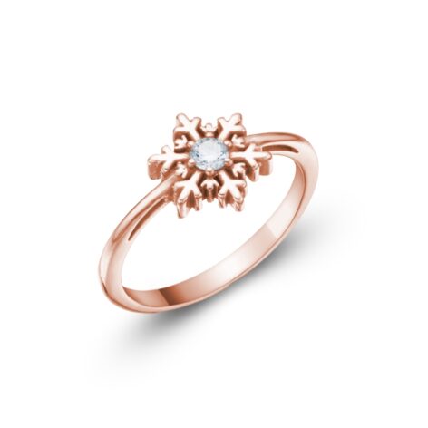 Zlatý prsten Sněhová vločka růžové zlato šperky jiříček