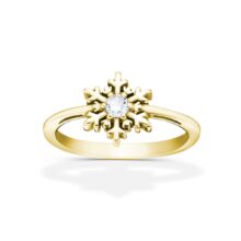 Zlatý prsten Sněhová vločka šperky jiříček zezhora