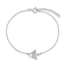 stříbrný náhrdelník anděl s kamínky menší bílé zlato šperky jiříček