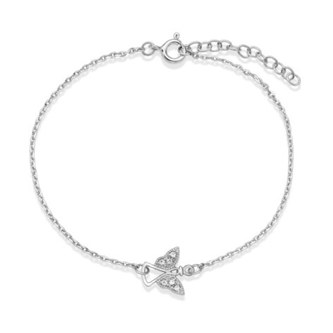 stříbrný náhrdelník anděl s kamínky menší bílé zlato šperky jiříček