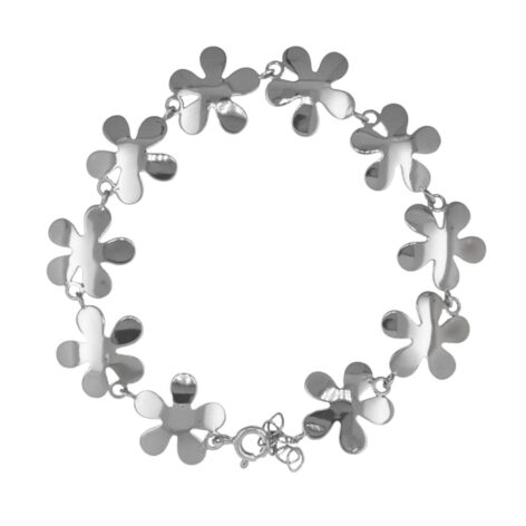 stříbrný náramek fleur šperky jiříček bílé zlato květinový