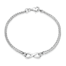 nekonečno s dvojitým řetízkem stříbrný náramek bílé zlato šperky jiříček