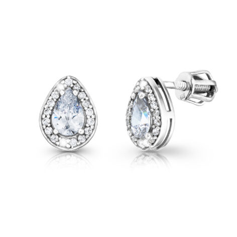 Stříbrné náušnice s modrým zirkonem Blue Star