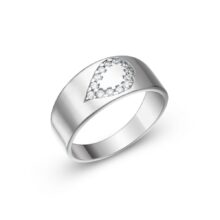 Gianna moderní stříbrný prsten se srdíčkem se zirkony šperky jiříček bílé zlato