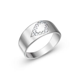 Gianna moderní stříbrný prsten se srdíčkem se zirkony šperky jiříček bílé zlato