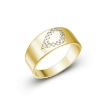 Gianna moderní zlatý prsten se srdíčkem se zirkony šperky jiříček žluté zlato