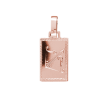 Pollux přívěsek znamení zvěrokruhu střelec destička s ruční rytinou růžové zlato šperky jiříček