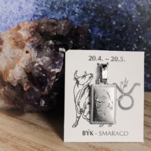 Pollux stříbrný přívěsek znamení zvěrokruhu býk destička s ruční rytinou