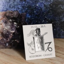 Pollux stříbrný přívěsek znamení zvěrokruhu kozoroh destička s ruční rytinou bílé zlato šperky jiříček