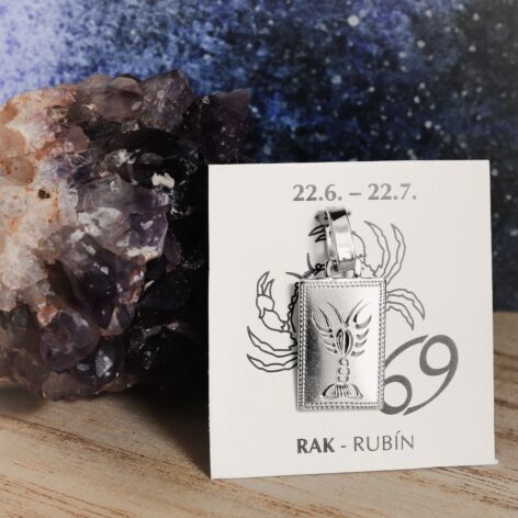 Pollux stříbrný přívěsek znamení zvěrokruhu rak destička s ruční rytinou