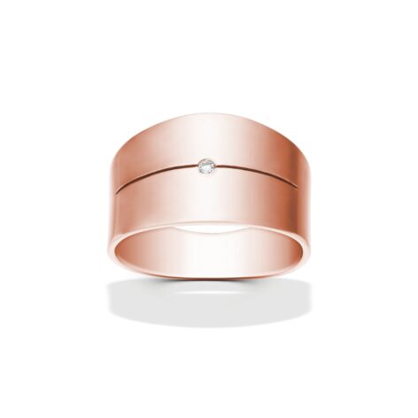 Riley moderní prsten růžové zlato šperky jiříček zepředu