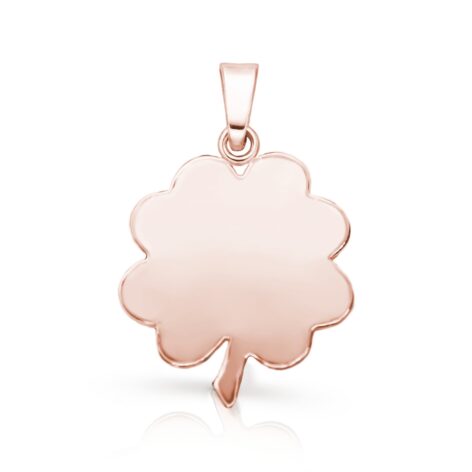 sperky jiricek personalized jewelry čtyřlístek velký hladký růžové zlato šperky s rytinou