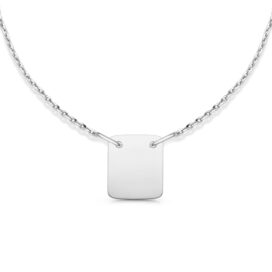 stříbrný personalizovaný náhrdelník Kyren malá destička bílé zlato šperky jiříček