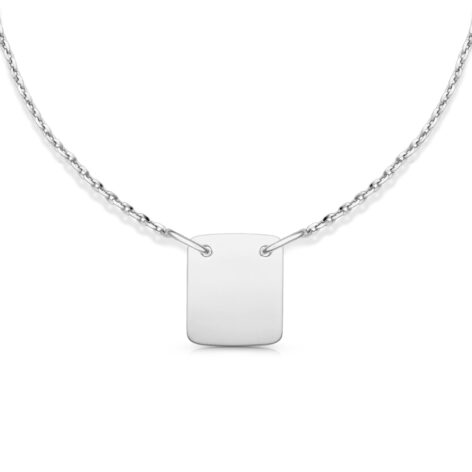 stříbrný personalizovaný náhrdelník Kyren malá destička bílé zlato šperky jiříček