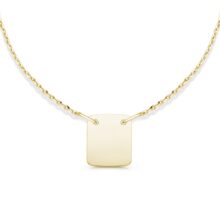 zlatý personalizovaný náhrdelník Kyren malá destička žluté zlato šperky jiříček