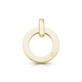 Personalizovaný zlatý přívěsek Kruh s kamínkem