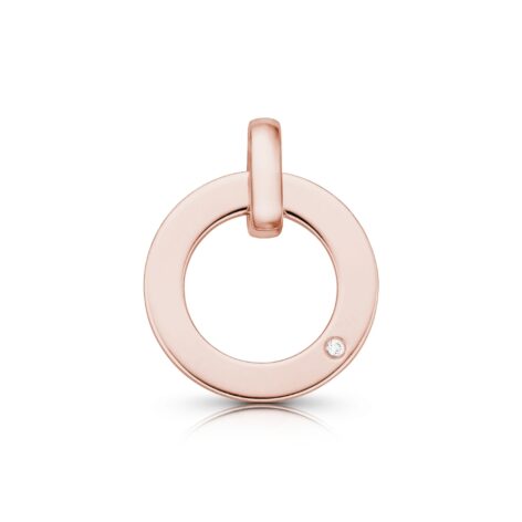 Personalizovaný zlatý přívěsek Kruh s kamínkem růžové zlato