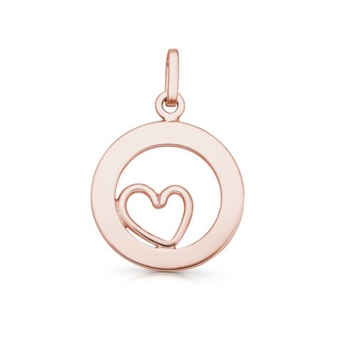 personalizovaný přívěsek kruh se srdíčkem růžové zlato