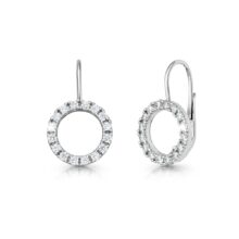 Designové stříbrné náušnice Karma s kamínky