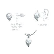 harbor šperky s perlou náčrt design