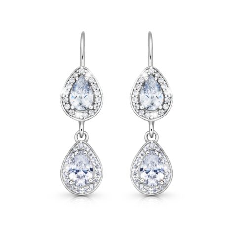 stříbrné náušnice Blue star dvojité