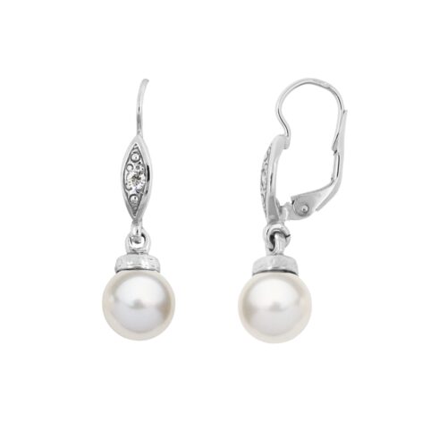 Stříbrné náušnice Dahlia s perlou