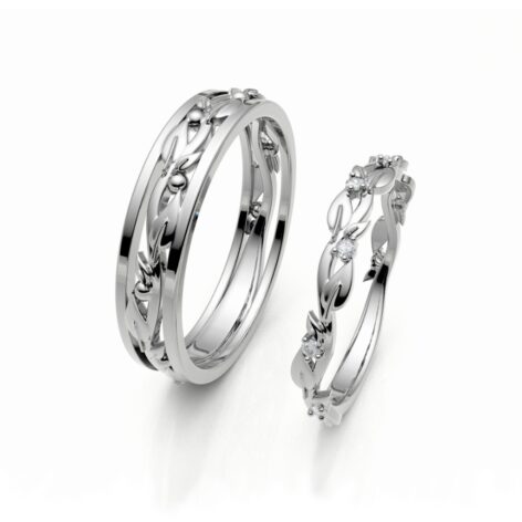 Zlaté snubní prsteny Leontine bílé zlato šperky jiříček