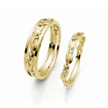 Zlaté snubní prsteny Leontine žluté zlato šperky jiříček