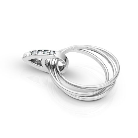 karma trojitá stříbrný přívěsek se zirkony